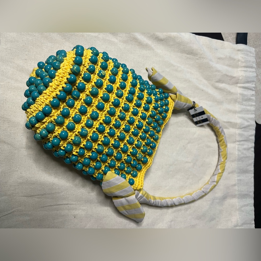 Lele Sadoughi Sunflower Beatrix Crochet Bag With Stone beaded embellishments - Picture 13 of 14